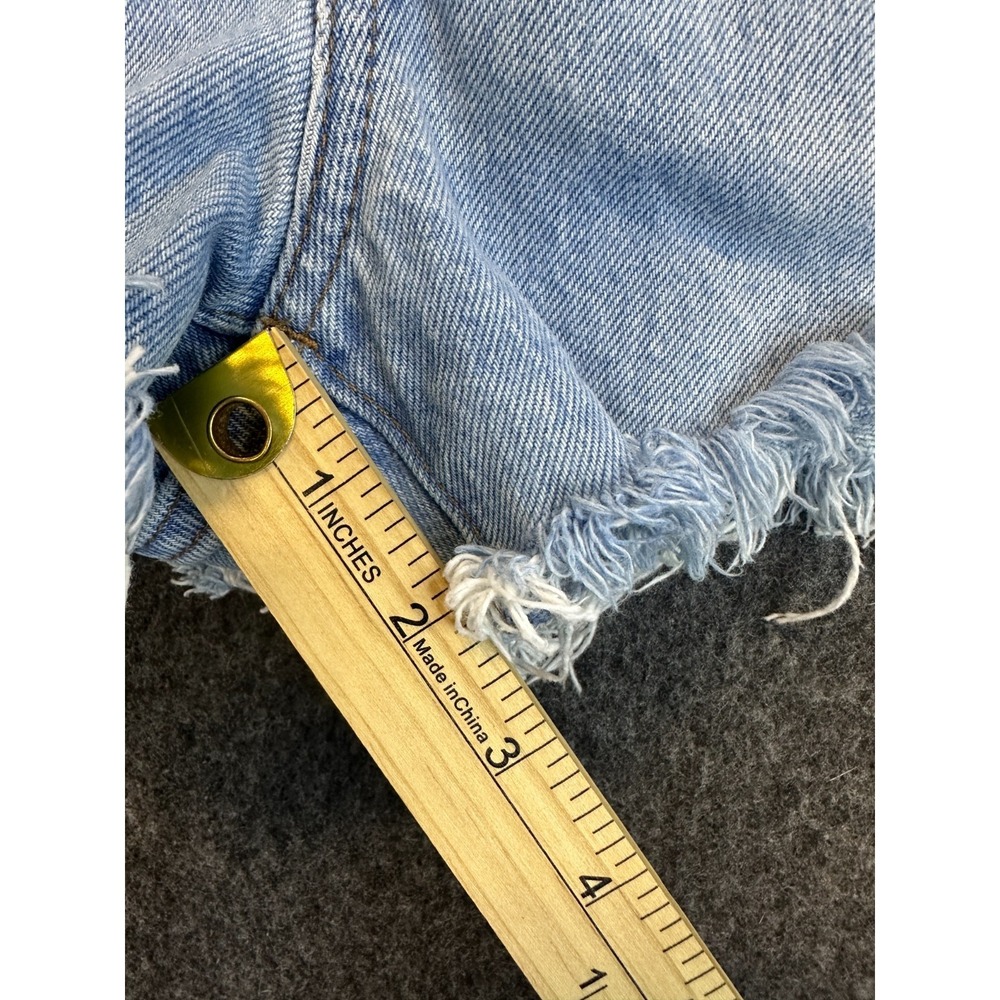 Madewell Relaxed Denim Shorts in Cedarcroft Wash Blue Cut off Distressed Size 25 - Picture 15 of 16
